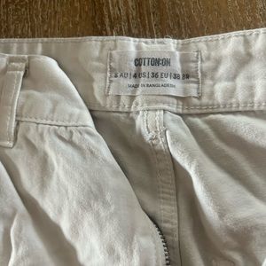 white cotton baggy pants